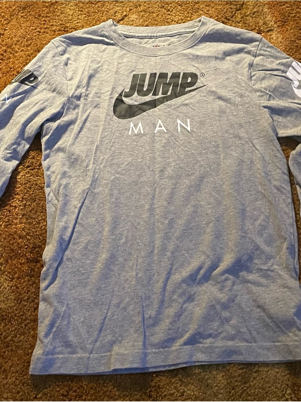 Jump Kids Long Sleeve Tee - Light Gray with Black Logo